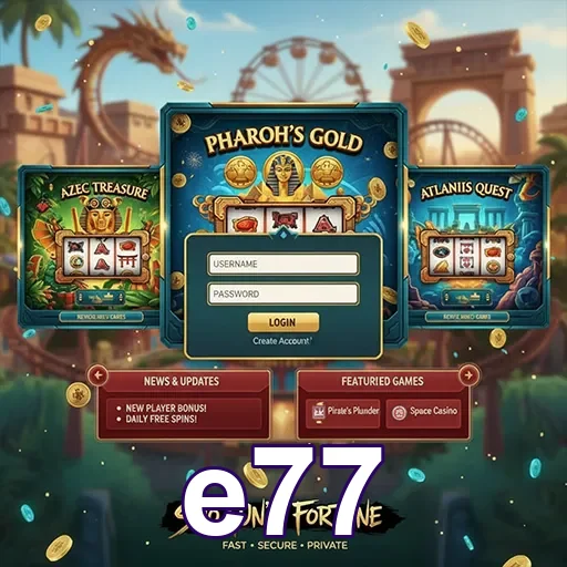 Use o acesso oficial e77 com navegação simples - e77